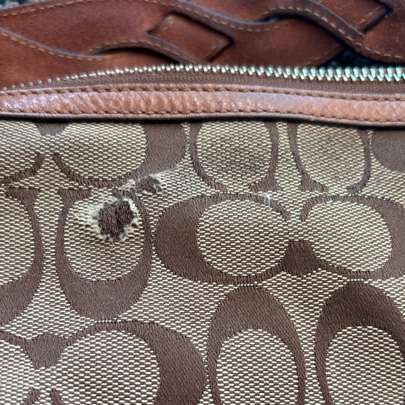 Coach Tan and Brown Signature Shoulder Bag: see description - Picture 13 of 16